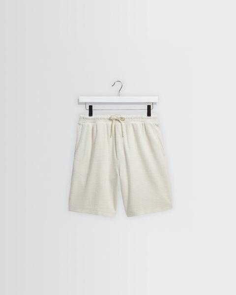Sam - Ecru Textured Waffle Shorts