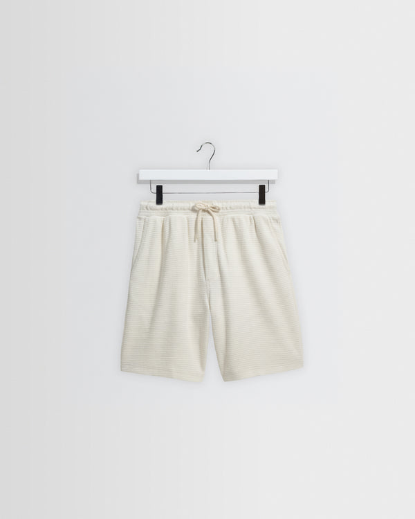 Sam - Ecru Textured Waffle Shorts