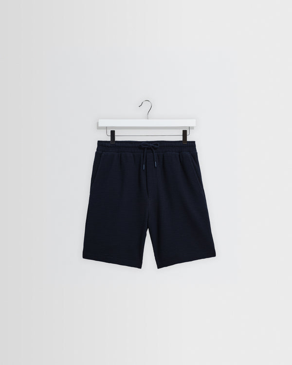 Sam - Navy Textured Waffle Shorts