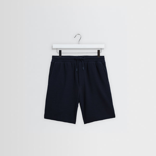 Men's Navy Textured Waffle Shorts | Wax London