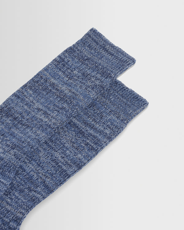 wax london men's Sandwell - Blue And Multicolour Twisted Cotton Socks