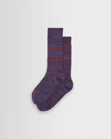 wax london men's Sandwell - Blue And Red Twisted Cotton Socks