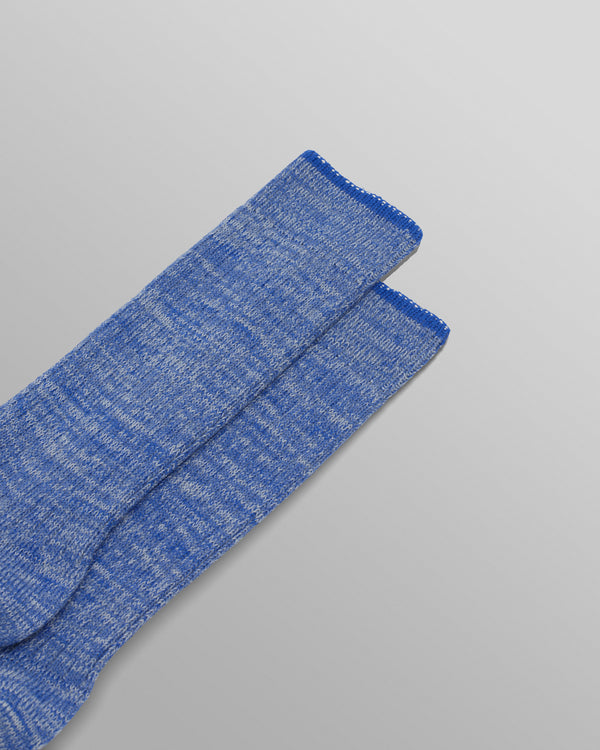 wax london men's Sandwell - Blue Twisted Cotton Socks