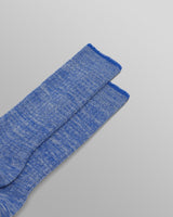 wax london men's Sandwell - Blue Twisted Cotton Socks