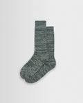 Sandwell - Ecru And Green Twisted Cotton Socks