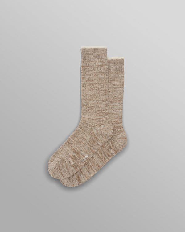 wax london men's Sandwell - Ecru Twisted Cotton Socks
