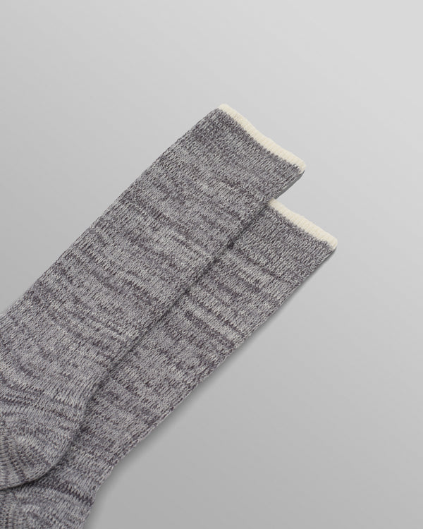 wax london men's Sandwell - Grey Twisted Cotton Socks