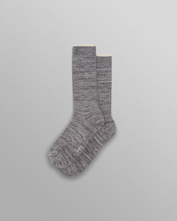 wax london men's Sandwell - Grey Twisted Cotton Socks