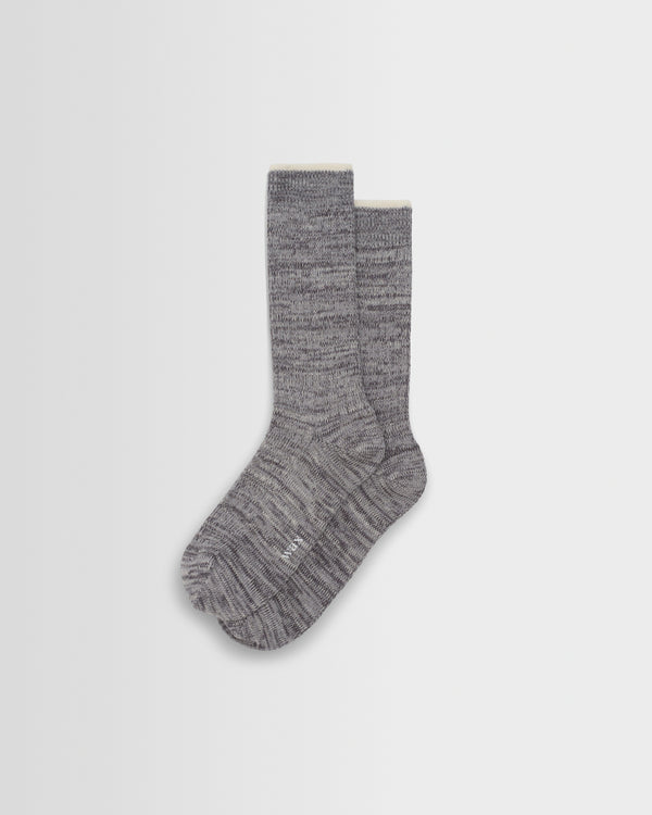 wax london men's Sandwell - Grey Twisted Cotton Socks