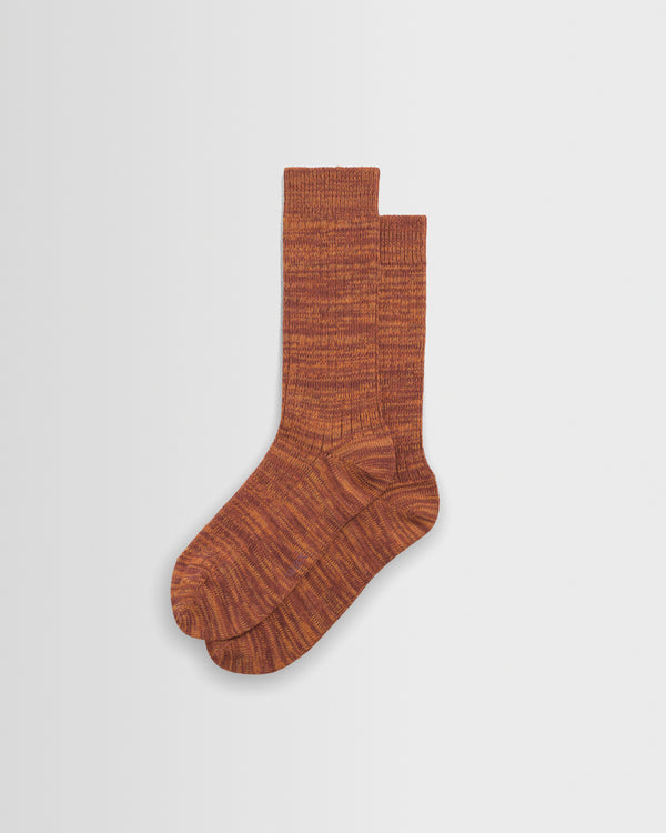 wax london men's Sandwell - Orange And Red Twisted Cotton Socks