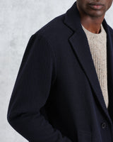 wax london Sasso - Navy Twill Wool Coat