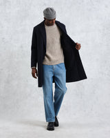 wax london Sasso - Navy Twill Wool Coat