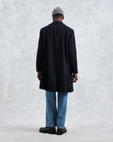 wax london Sasso - Navy Twill Wool Coat