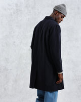 wax london Sasso - Navy Twill Wool Coat