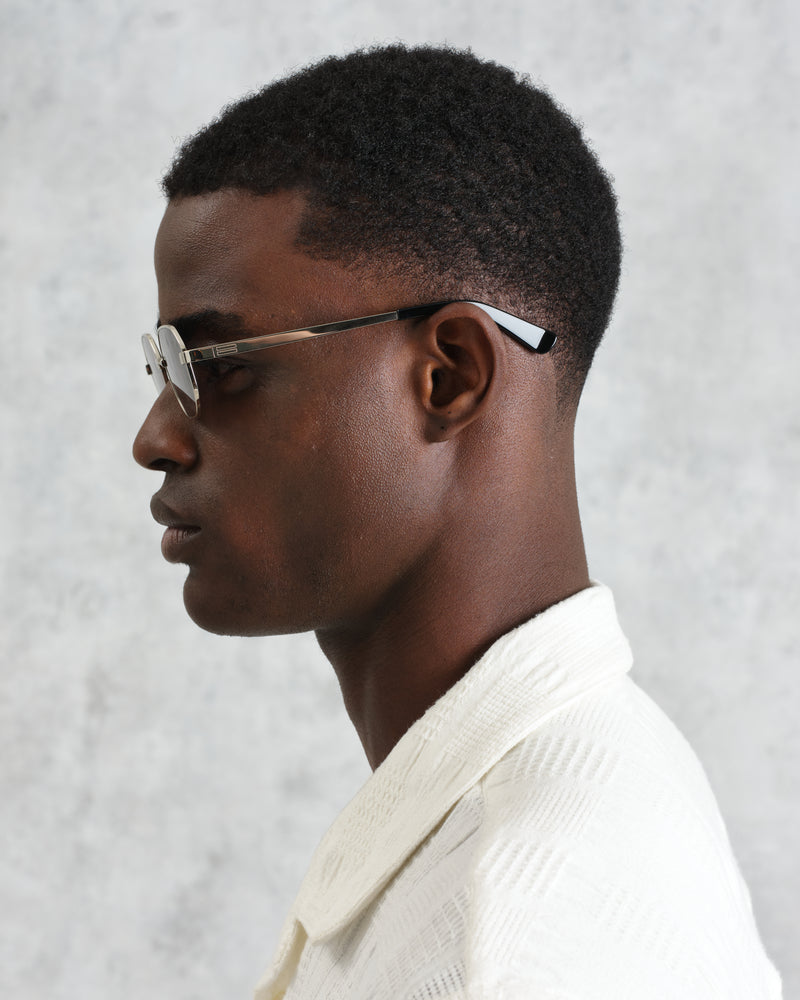 Savona - Silver Metal Rectangular Sunglasses
