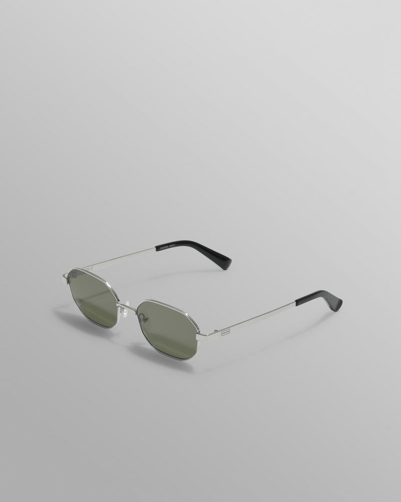 wax london Savona - Silver Metal Rectangular Sunglasses