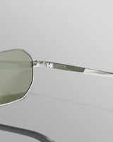 wax london Savona - Silver Metal Rectangular Sunglasses
