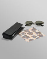 wax london Savona - Silver Metal Rectangular Sunglasses