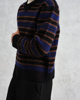 wax london Scafell - Black Pointelle Stitch Jumper