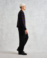 wax london Scafell - Black Pointelle Stitch Jumper