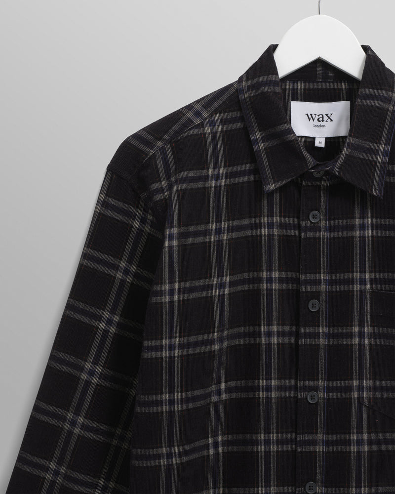 wax london Shelly - Black Check Babycord Shirt