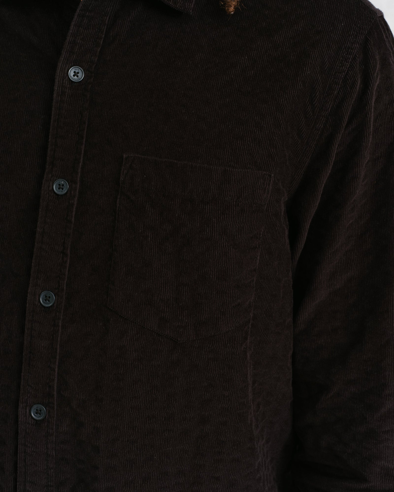 Shelly Black Seersucker Corduroy Shirt