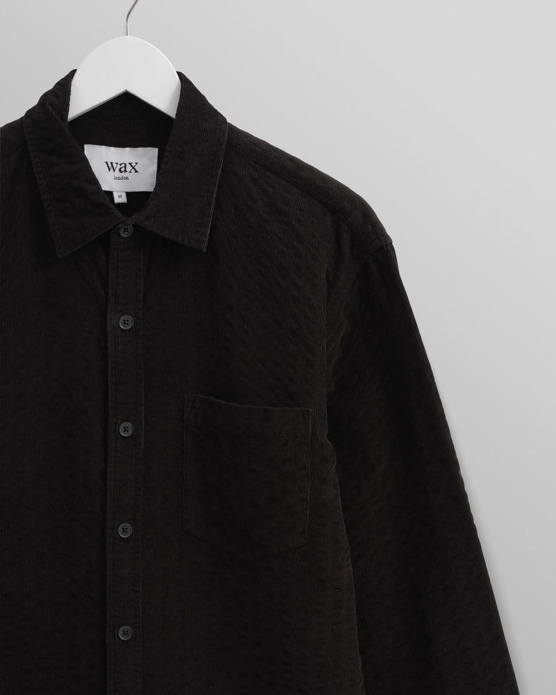 wax london Shelly - Black Seersucker Corduroy Shirt