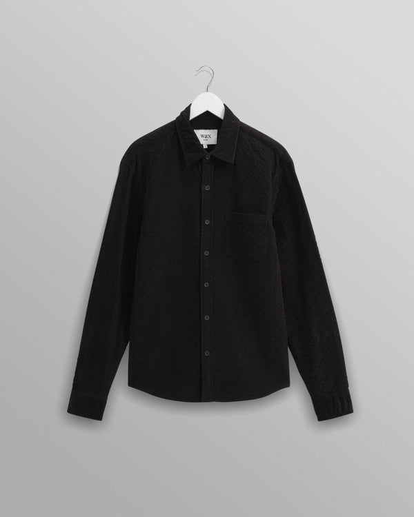 wax london Shelly - Black Seersucker Corduroy Shirt