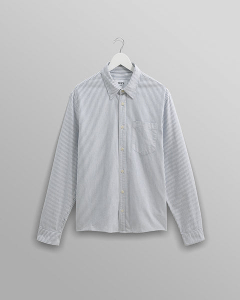 Shelly - Blue Brushed Oxford Stripe Shirt