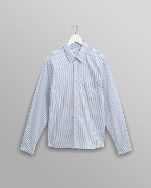 wax london Shelly - Blue Organic Cotton Stripe Shirt