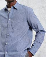 wax london Shelly - Blue Plain Weave Shirt