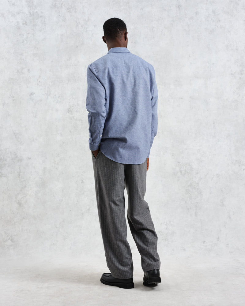 wax london Shelly - Blue Plain Weave Shirt