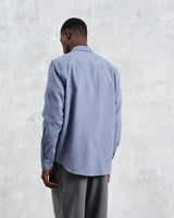 wax london Shelly - Blue Plain Weave Shirt