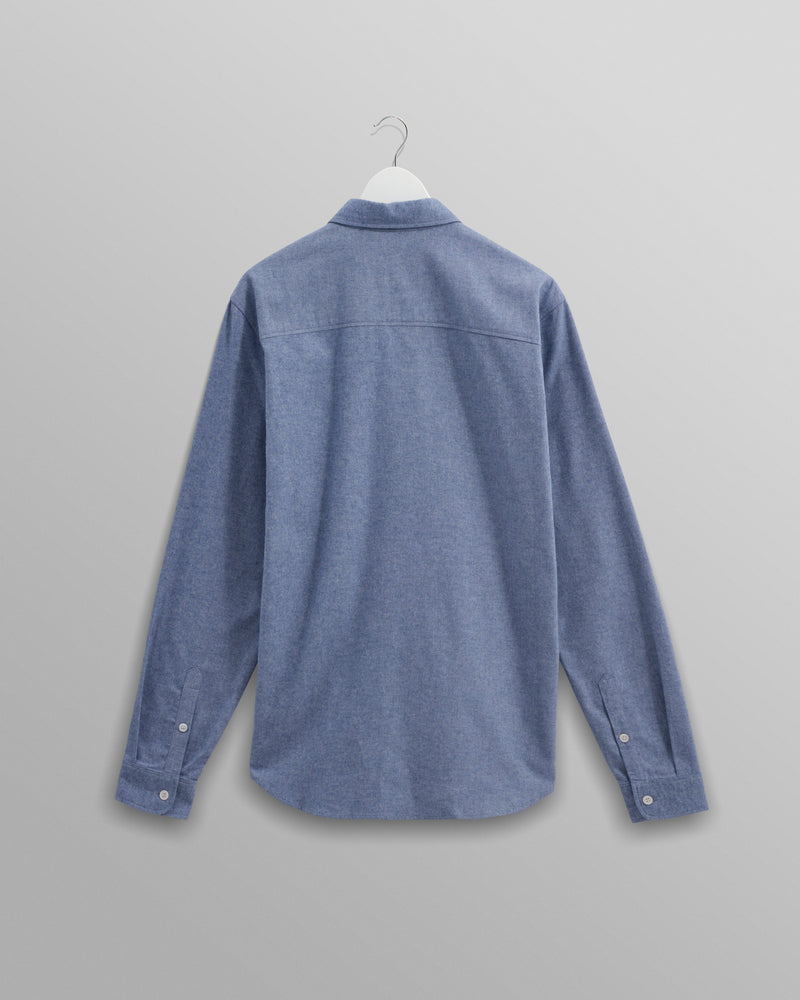 wax london Shelly - Blue Plain Weave Shirt