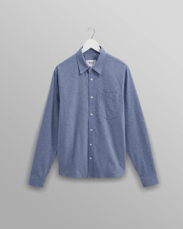 wax london Shelly - Blue Plain Weave Shirt