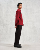 wax london Shelly - Burgundy Seersucker Corduroy Shirt