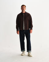 wax london men's Shelly - Dark Brown Seersucker Corduroy Shirt
