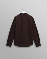 wax london men's Shelly - Dark Brown Seersucker Corduroy Shirt