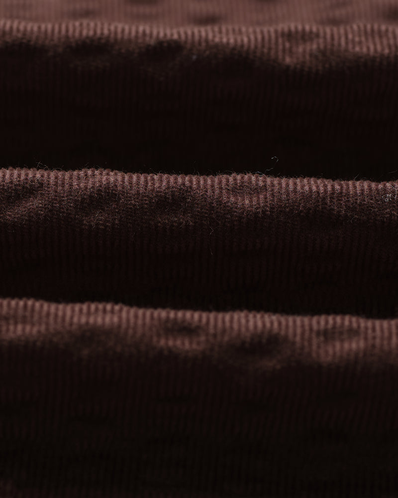 wax london men's Shelly - Dark Brown Seersucker Corduroy Shirt