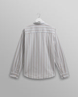 wax london men's Shelly - Light Blue Dobby Stripe Cotton Shirt