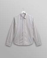 wax london men's Shelly - Light Blue Dobby Stripe Cotton Shirt