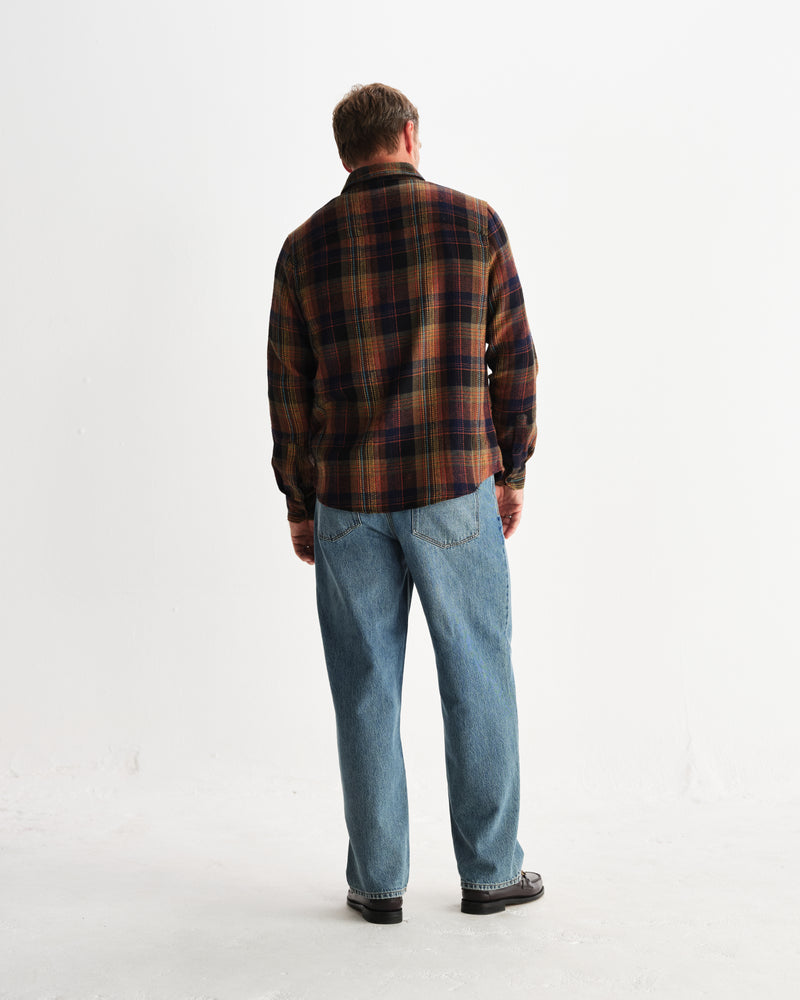 wax london men's Shelly - Multicolour Check Flannel Shirt