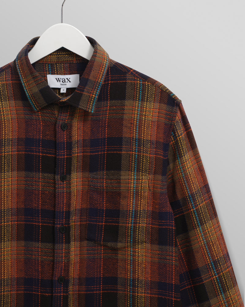 wax london men's Shelly - Multicolour Check Flannel Shirt