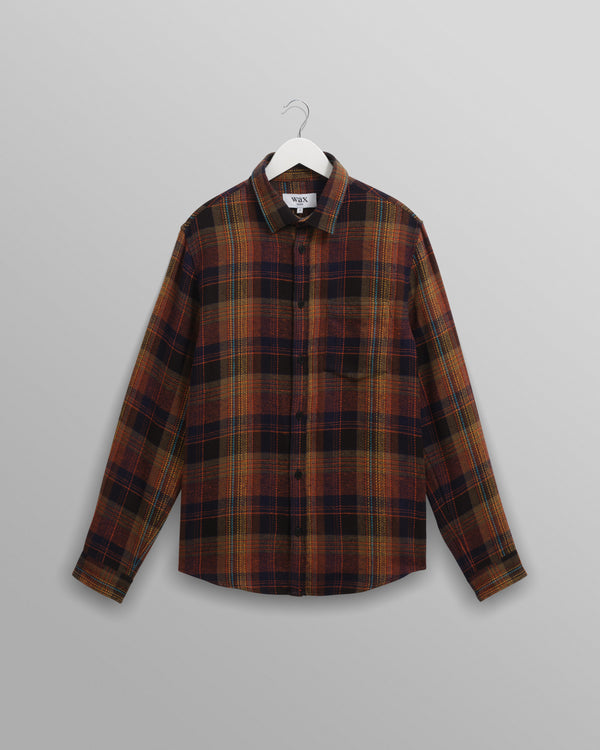 wax london men's Shelly - Multicolour Check Flannel Shirt