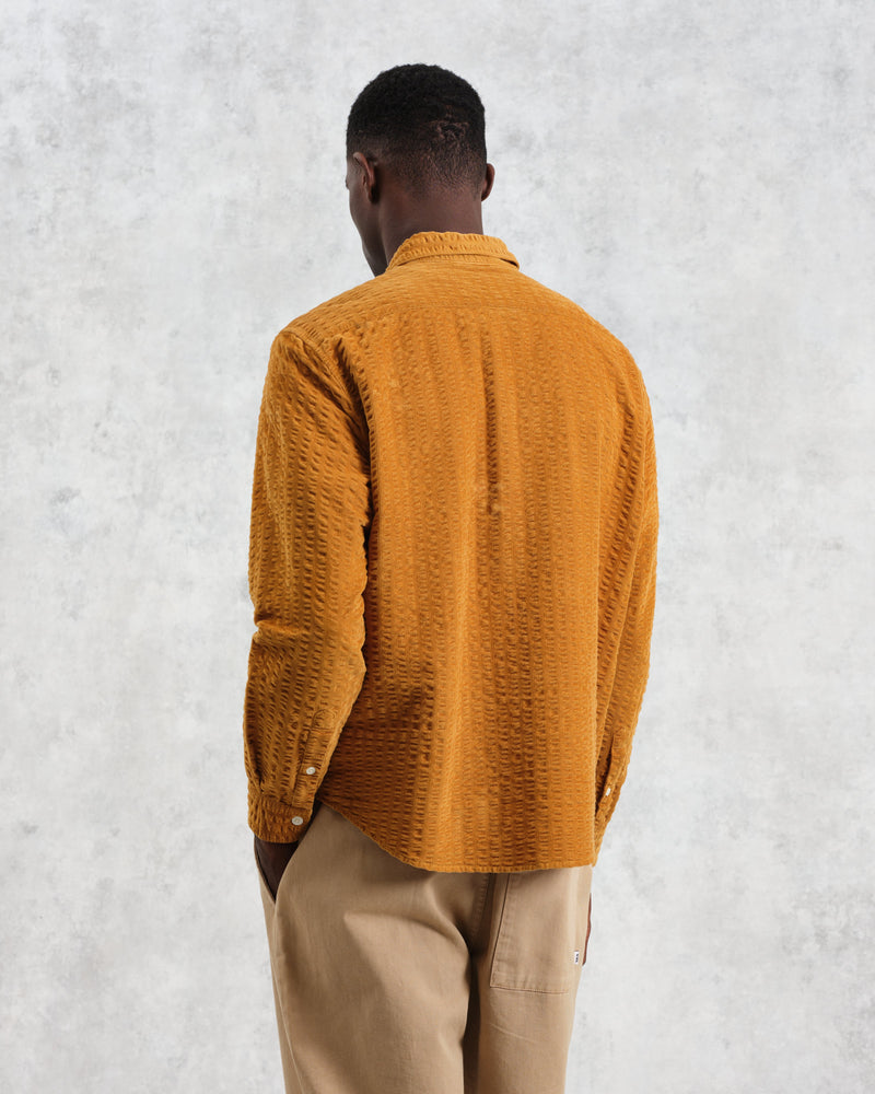 wax london Shelly - Mustard Seersucker Corduroy Shirt