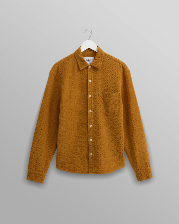 wax london Shelly - Mustard Seersucker Corduroy Shirt