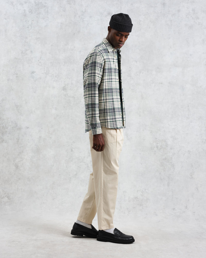 wax london Shelly - Navy/Green Flannel Shirt