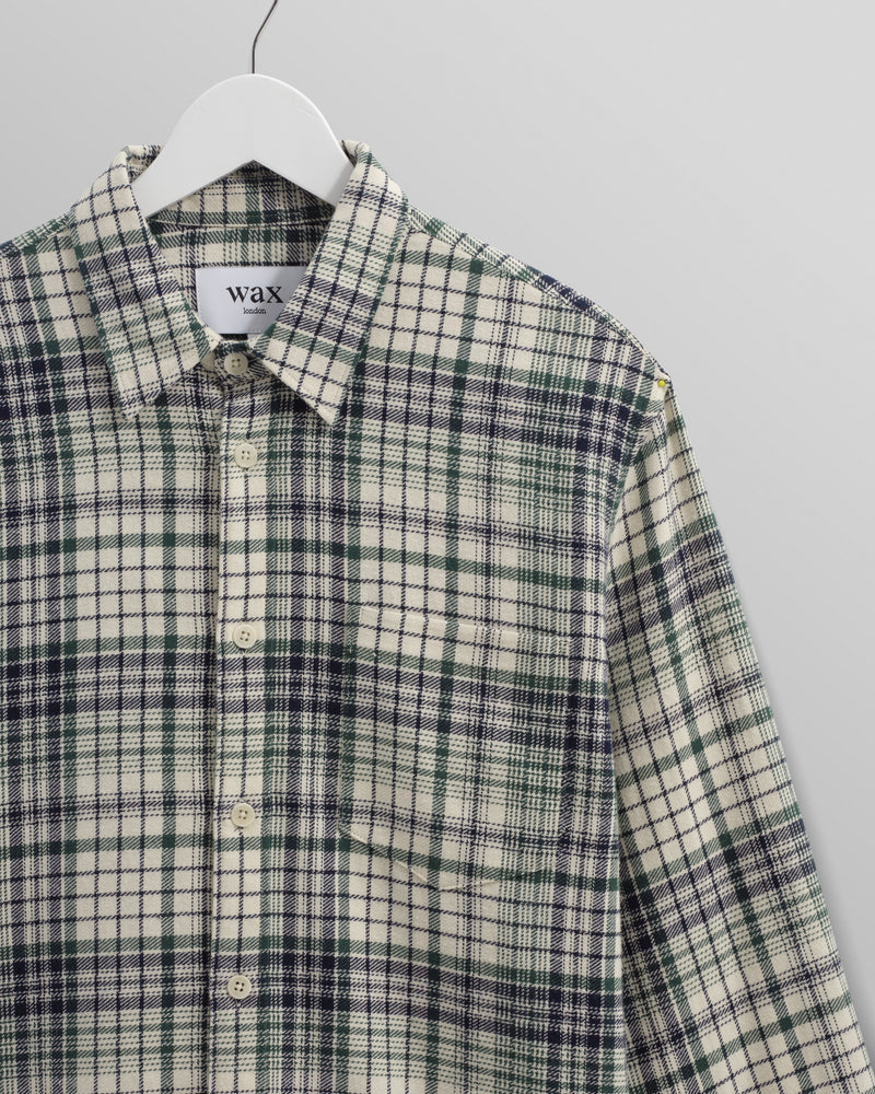 wax london Shelly - Navy/Green Flannel Shirt