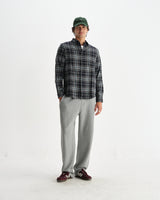wax london men's Shelly - Navy And Multicolour Seersucker Flannel Shirt