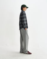 wax london men's Shelly - Navy And Multicolour Seersucker Flannel Shirt